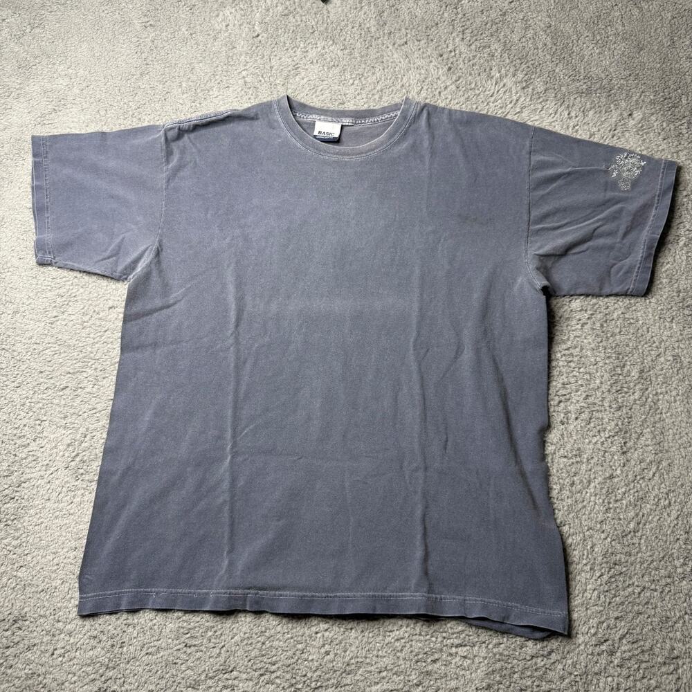 Vintage Basic Concepts Shirt Men's Large Blue Dragon Sleeve Short Sleeve